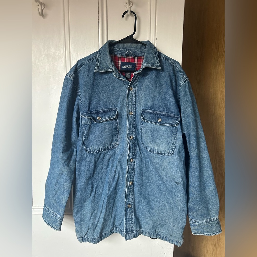 Vintage Cherokee Denim Flannel Lined Light Jacket